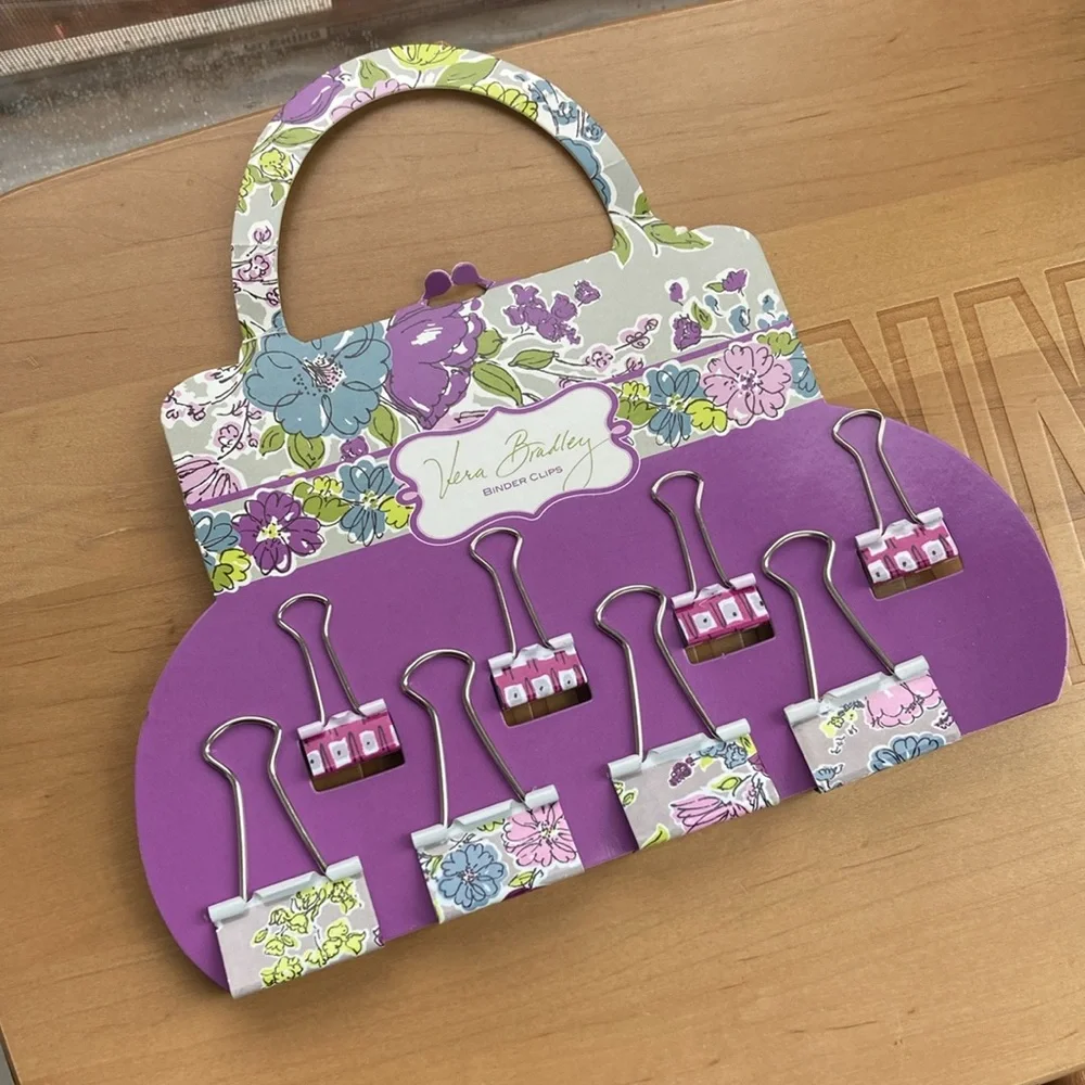 Vera Bradley Binder Clips in Purple (8) - Picture 4 of 7